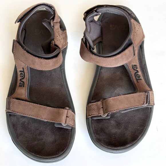 Teva Men's Brown Leather Sandal Size 8  #F27119A — Very Good Condition - Picture 1 of 6